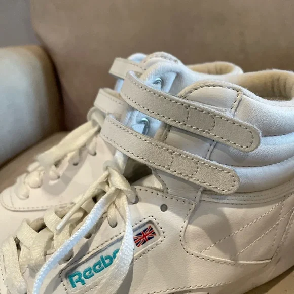 Reebok Lifestyle White Sneakers Freestyle Hi High Top stranger things - Picture 5 of 9